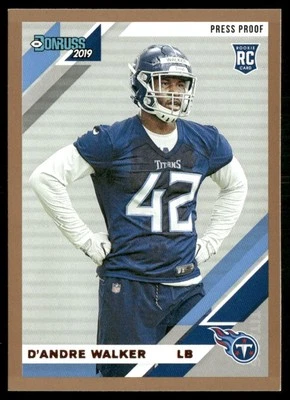 2019 Donruss Press Proof Bronze D'Andre Walker RC #291 - Image 1 of 2