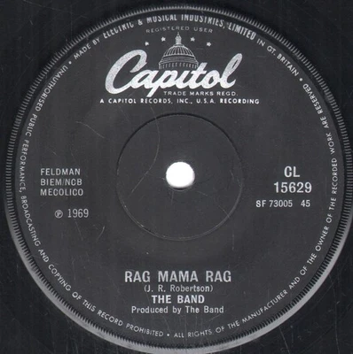 Band Rag Mama Rag 7" vinyl UK Capitol 1969 Solid label design CL15629 - Image 1 of 2
