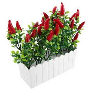  Simulierte Paprika Obst Topfpflanze Schränke Ornamente Künstliche Bonsai - Bild 1 von 12