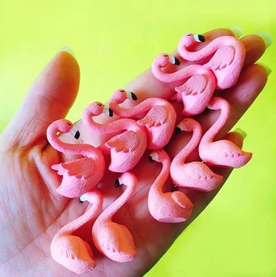 10pcs Flamingo Bird Miniature Fairy Garden Statue Resin Mini Figurine Gifts - image 1 of 3