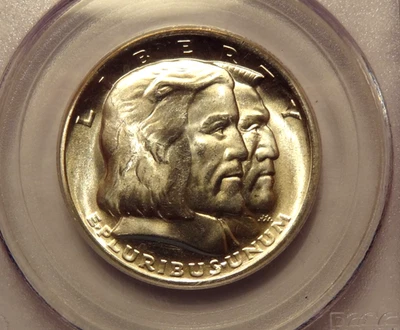 1936 LONG ISLAND SILVER COMMEMORATIVE HALF DOLLAR, PCGS MS 65, APPROVED BY CAC - Image 1 of 3