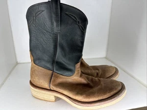 Luskeys Ryons Western Boots brown green Leather Mens 11 - Picture 1 of 8