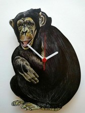 Scimpanzè Giungla Mano Fatto IN Legno Scimmia Muro Orologio Africano Collezione