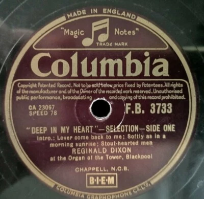 Reginald Dixon - "Deep In My Heart" Selection - Columbia F.B. 3733 - UK 1953 - Image 1 of 2