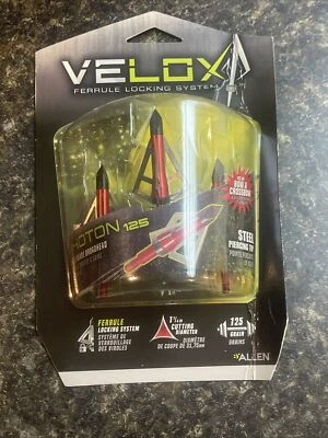 Allen 14697 Velox Photon 125gr 3 Pack Carbon Steel Tip 1-1/4" Broadhead
