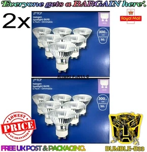 12x TCP GU10 40W 50W Watt Halogen Spotlight Bulbs Dimmable Lights UK NEW - Picture 1 of 1