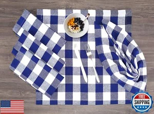 Lightnpro Buffalo Plaid Cotton Napkins Set of 12 – Checkered Dinner Napkins,  - Picture 1 of 5