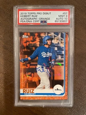 2019 Topps Keibert Ruiz RC Rookie Orange #/25 PSA 9 AUTO 10 Pop 1 None Higher - Image 1 of 2