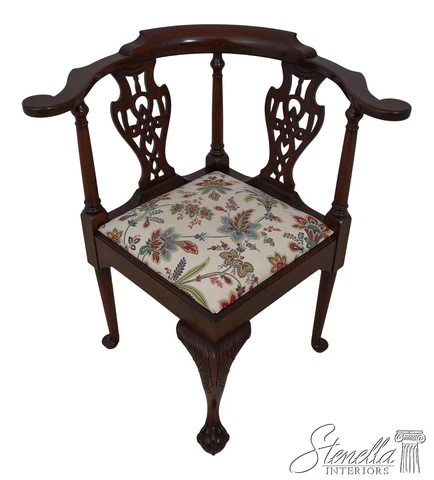 60460EC: HENKEL HARRIS Model 505 Clawfoot Mahogany Corner Chair	 Cover