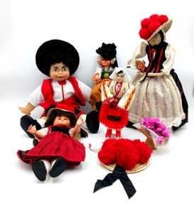 Rupfenpuppe Kunststoff Puppen Schwarzwald Trachtenpuppe Spanier 5x Konvolut - Bild 1 von 16