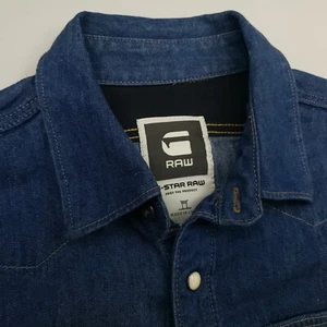 G-Star Denim Shirt Western SMALL (SNUG S or XS) Slim Fit Snap Popper Cowboy - Picture 1 of 14