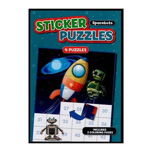 Sticker Puzzles with scrambled stickers - Theme Spacebots - 4 puzzles from 1-48 - Picture 1 of 8