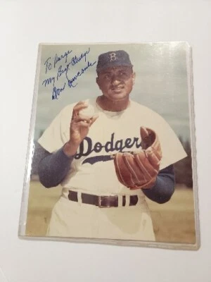 DON NEWCOMBE SIGNED 8X10 PHOTO AUTOGRAPH DODGERS 55 WORLD CHAMPS JSA COA D2969 - Image 1 of 2