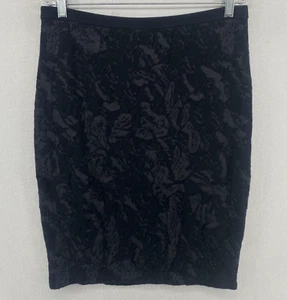 EILEEN FISHER Skirt S Wool Cotton Pencil Sweater Knit Floral Jacquard Gray - Picture 1 of 13