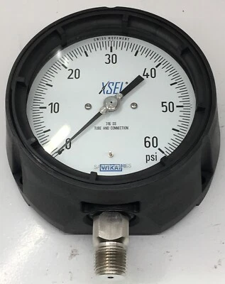 50450883 WIKA Pressure gauge; 232.34 4.5 60PSI 1/2 L SG; 1/2" NPT lower mount - Image 1 of 4