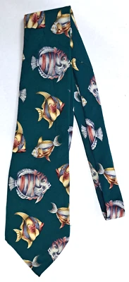 Corbata Chaps Ralph Lauren seda novedad PEZ 60 x 4 pulgadas usada Foto 1 de 4