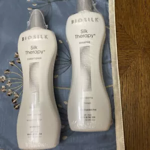 Biosilk Silk Therapy Shampoo and Conditioner 12 Oz Ea Sealed Fast Shipping - Picture 1 of 2