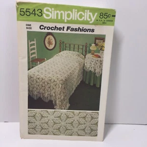 Semplicity Crochet Fashions 5543 Copriletto completo doppio e tovaglia rotonda 60 - Foto 1 di 3