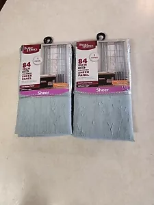 Better Homes & Gardens Set 2 Paneles Cortina - Paneles Transparentes Aqua Triturados 51"x 84" - Imagen 1 de 7