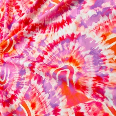 Stretch Retro Psychedelic Print Spandex Fabric 60" Wide by the Yard for Swimwear - Image 1 of 4
