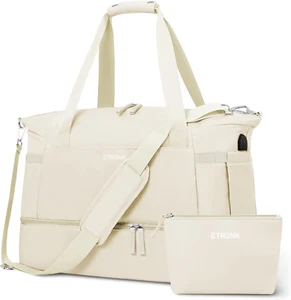 Gym Bag for Women, Travel Duffel Bag with USB Charging Port, Weekender Overnight - Picture 1 of 7