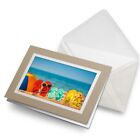 Greetings Card (Biege) - Summer Flip Flops Beach Sun #3736