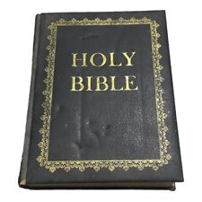 Vintage Black Hardcover Large Holy Bible King James Christmas Home Study Edition