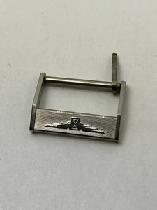 LONGINES CHRONOGRAPH VINTAGE STEEL WATCH STRAP BUCKLE FIBBIA ACCIAIO UHREN 18mm - Imagen 1 de 6