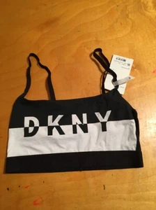 Reggiseno donna $20 DKNY logo scoop bralette taglia small c8 - Foto 1 di 4