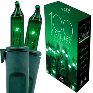 100 ViviLuxe Green Lights Christmas Mini Lights Holiday Home Party Lighting 46ft - Picture 1 of 2