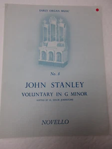 John Stanley Voluntary in G Minor Organ Sheet Music Novello H Diack Johnstone - Picture 1 of 3