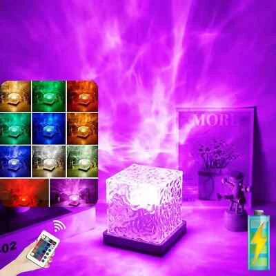 LED Cube Northern Lights Ocean Water Wave Night Light Atmosphere Lamp w/Remote