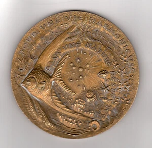 Médaille en bronze vie sous-marine poisson étoile de mer et autres /RUBmé6 - Picture 1 of 2