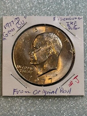 1977 D $1 Eisenhower IKE Dollar Gem BU Uncirculated Mint From Original Roll #J - Image 1 of 2
