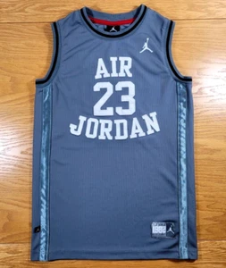 Michael Jordan Jersey Youth Large (12-13 Years) Gray White Basketball Athletic - Picture 1 of 8