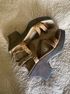 Apostrophe Braided Sling Sandal With Wooden Heel - Picture 1 of 4