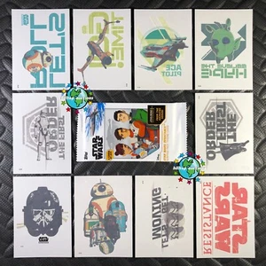 2019 TOPPS STAR WARS RESISTANCE TEMPORARY TATTOO CARD SET OF 10 +WRAPPER! RARE! - Picture 1 of 1