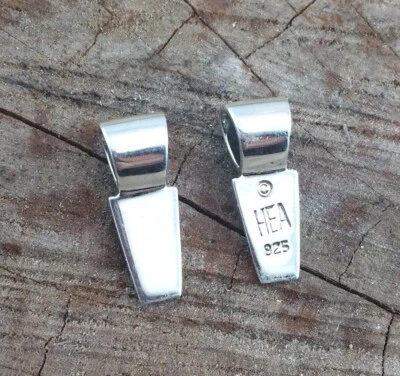 Pegamento de plata de ley en colgante fianza 6 mm x 15 mm .925 altamente pulido Foto 1 de 4