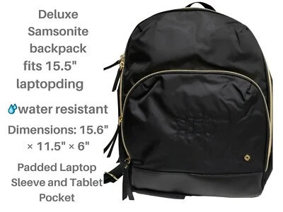 Samsonite Mobile Solution Deluxe black 15" laptop slim water resistant Backpack  - Image 1 of 4
