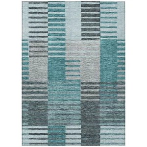 Addison Rugs Chantille ACN687 Teal 3' x 5' Indoor Outdoor Area Rug, Easy Clea... - Picture 1 of 8