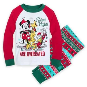 New Disney Store Mickey Mouse Pluto Pajama Set Holiday Boys Christmas Boys PAL - Picture 1 of 3