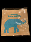 World Market Tote Bag "Lucky" Elephant Woven Reusable Shopping Shopper Bag Nib