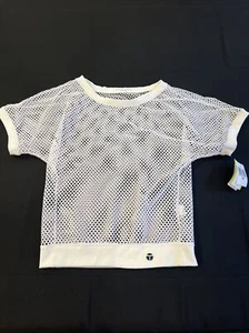 Trina Turk Recreation Womens White Mesh Short Sleeve Top- Size XS Cover Up - Picture 1 of 5