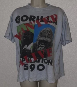 VTG T Shirt Wanted Alive Gorilla Population 590 T Shirt Union Made Broken In M - Picture 1 of 8