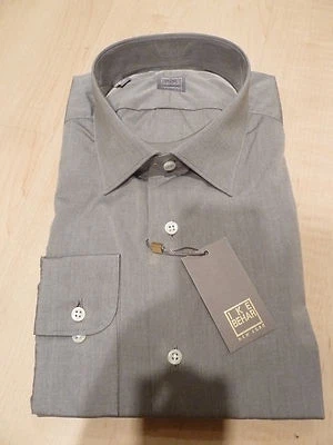 NUEVO $250 IKE BEHAR Hombres Vestido CAMISA 17 34 35 Gris Hecho en EE. UU. DELGADO BC DORADO Gris Foto 1 de 4