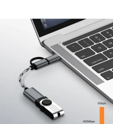 2 in 1 USB 3.0 Typ C Micro USB OTG Adapter Konverter Daten Sync Ladekabel - Bild 1 von 4