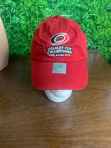 2006 Carolina Hurricanes Hockey Stanley Cup Champions Adjustable Hat Red Antigua - Picture 1 of 3