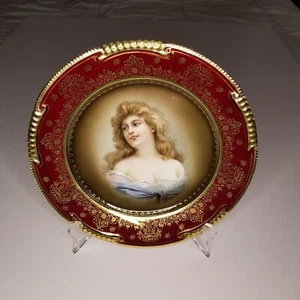 Vintage Austrian Royal Vienna Felicita Porcelain Portrait Wall or Cabinet Plate - Picture 1 of 5