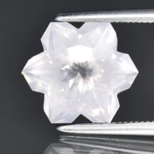 2,87ct 9,2x9mm Schneeflocke Natur Hellrosa Rosenquarz - Unbehandelt Brasilien Edelstein - Bild 1 von 4