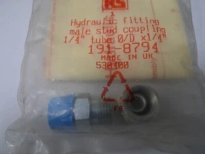 Hydraulic Fitting Male Stud Coupling 1/4" Tube O/D x 1/4" Radio Spares Swagelok - Picture 1 of 12